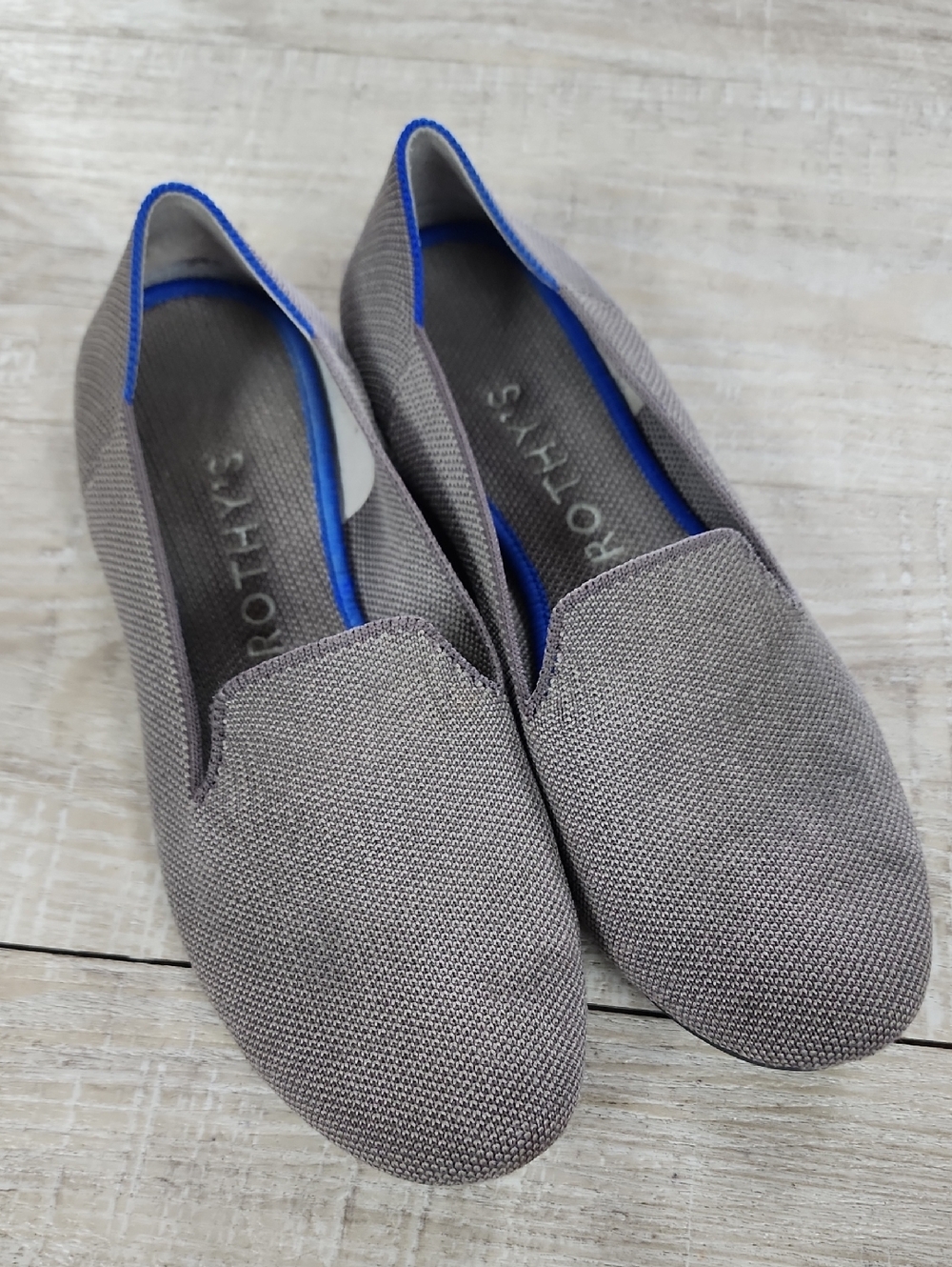 Rothy’s Gray Flat Loafers Shoes Almond Toe Women Size 8.5